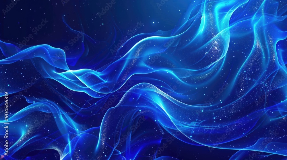 Fototapeta premium Blue and black abstract background with wave and star design, perfect for use in various creative projects