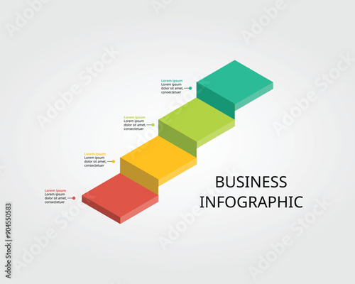 ladder level chart template for infographic for presentation for 4 element