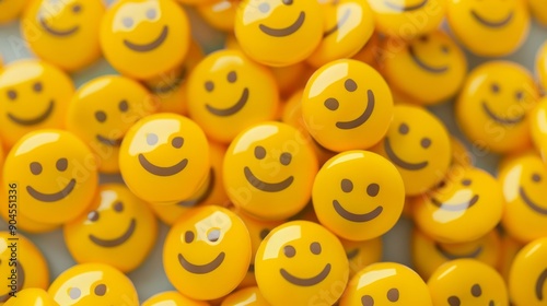 A closeup shot of yellow emoii faces with different emotions