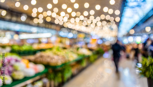 Abstract blur defocused shopping mall in a department store for background usage; business online concept photo