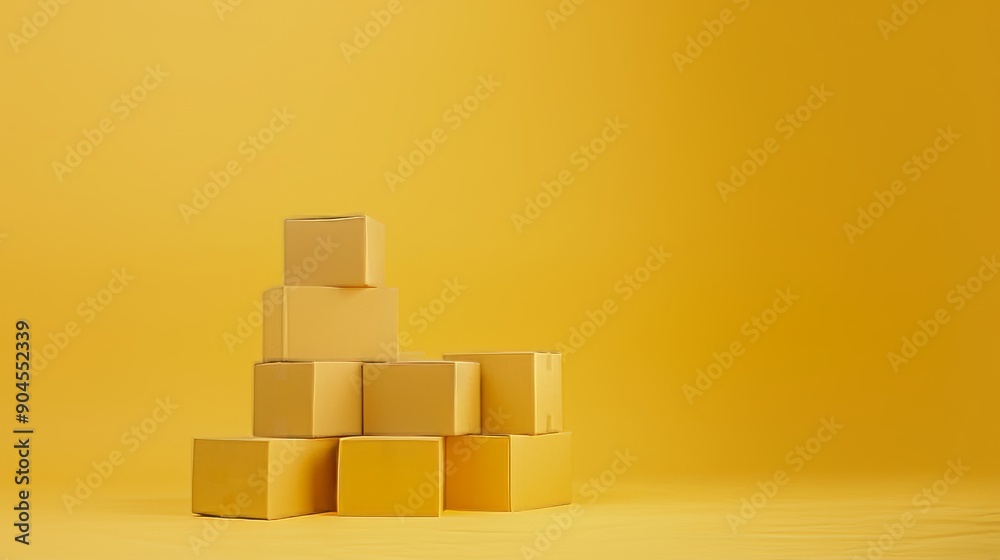 A neatly stacked pile of cardboard boxes on a plain background, symbolizing moving or storage organization A neatly stacked pile of cardboard boxes on a plain background, symbolizing moving or storage organization