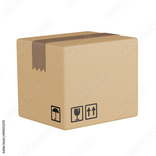 3d render Delivery Box illustration