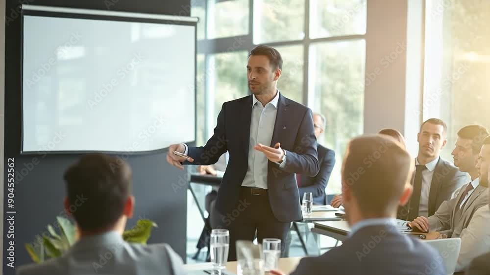 Businessman speaking at a business seminar
