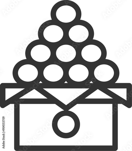 月見団子のアイコン（線画）のイラスト