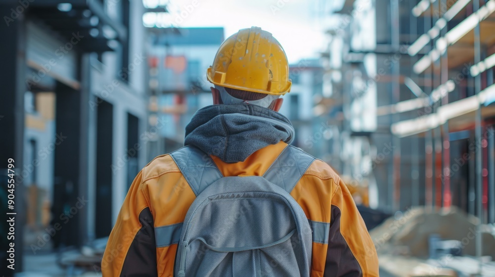 Electrician construction site background generative ai