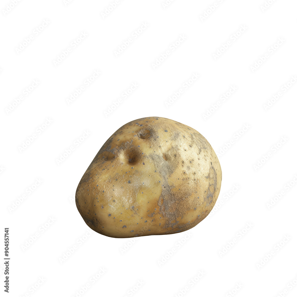 Close-up of a freshly harvested potato on a transparent background Close-up of a freshly harvested potato on a transparent background