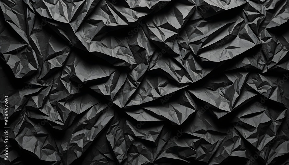 A black background with a crumpled paper texture, giving an artistic and tactile feel to the surface. Multiple variations available. A black background with a crumpled paper texture, giving an artistic and tactile feel to the surface. Multiple variations available.