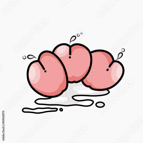 vector of three head dick perfect for doodle, apparel, etc