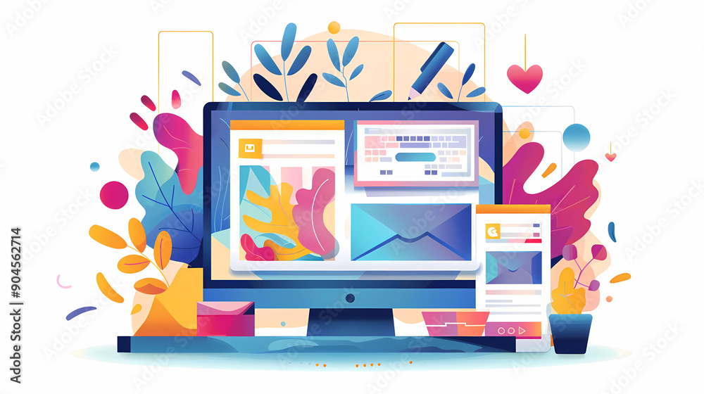 Computer app for website, office, business, design isolated on white background illustration wallpaper. Computer app for website, office, business, design isolated on white background illustration wallpaper.