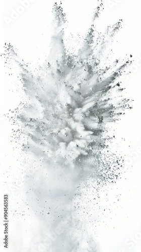 bright white paint color powder festival explosion burst isolated white background