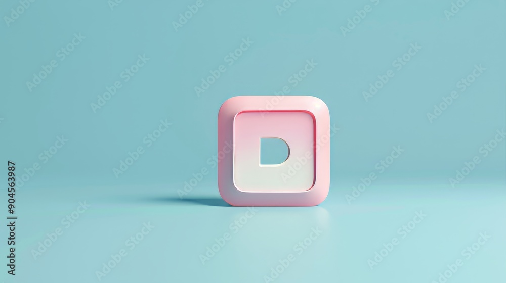 CapCut app 3d icon on a pale blue background CapCut app 3d icon on a pale blue background