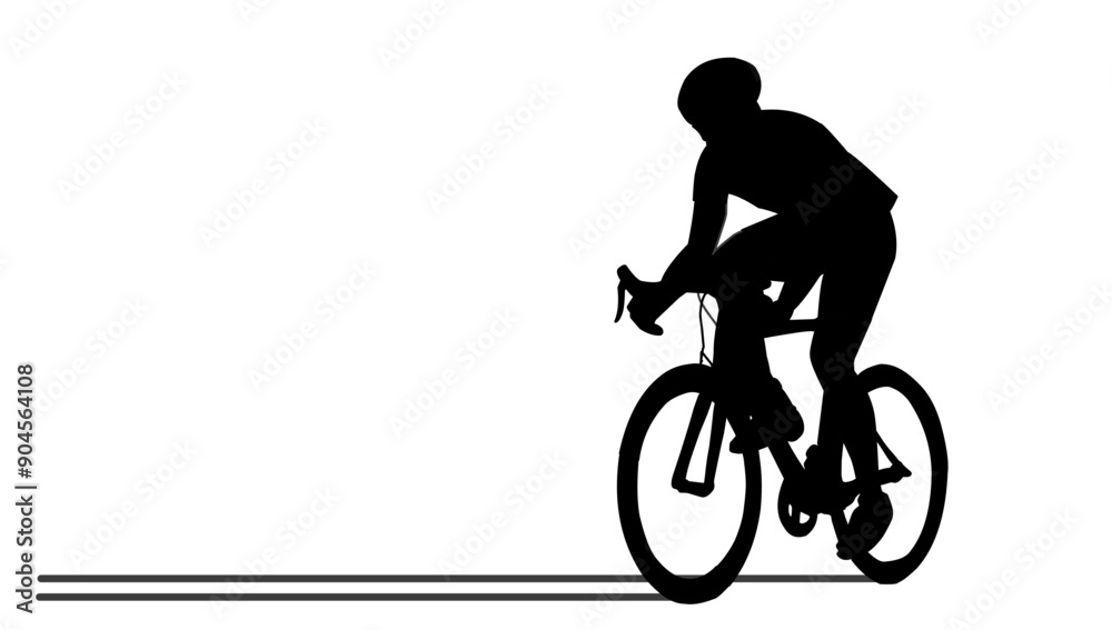 Obraz premium cycling man silhouette icon set, cycle silhouette, bicycle silhouette vector, bicycle man silhouette, sport, racing, vehicle.Realistic silhouette of a road bike. Man is riding on sport bicycle. 