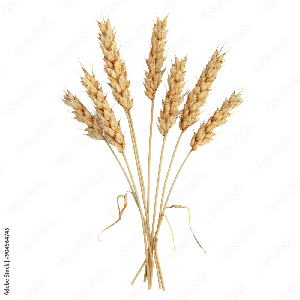 Isolated Wheat Ears or Heads on transparent background for Package Design with Clipping Path Isolated Wheat Ears or Heads on transparent background for Package Design with Clipping Path