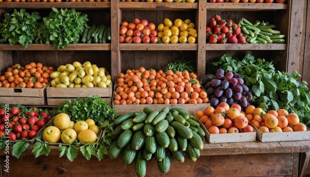 Fresh Produce in Wooden Crates. Fresh Produce in Wooden Crates.
