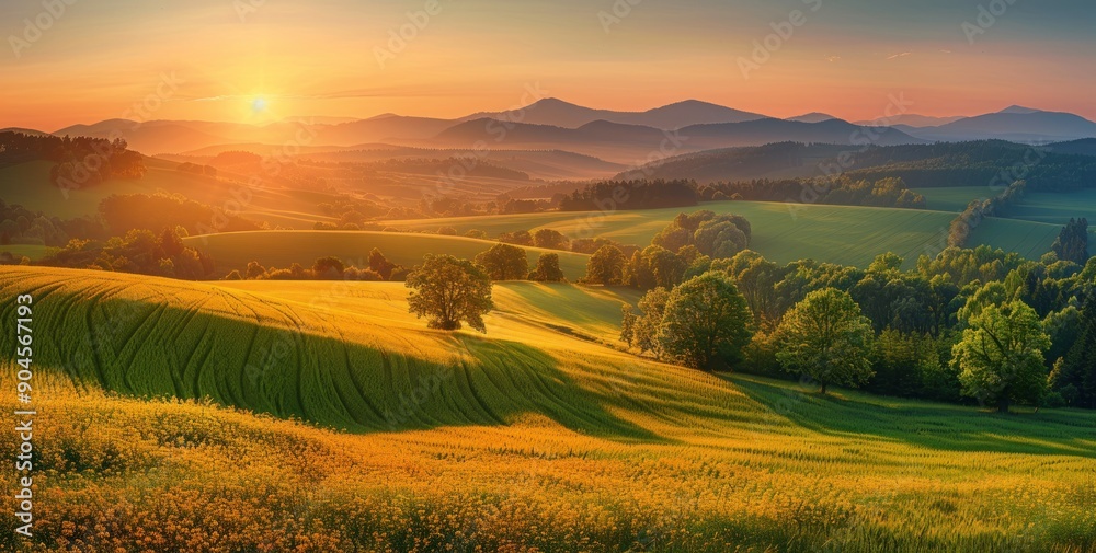 Fototapeta premium Golden Hour in Rolling Hills