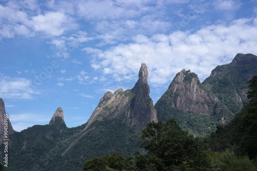 Canvas Print peaks in the mountains