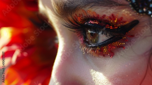 closeup of the face of a flamenco dancer generative ai