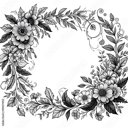 Wallpaper Mural Floral Wreath Frame
 Torontodigital.ca