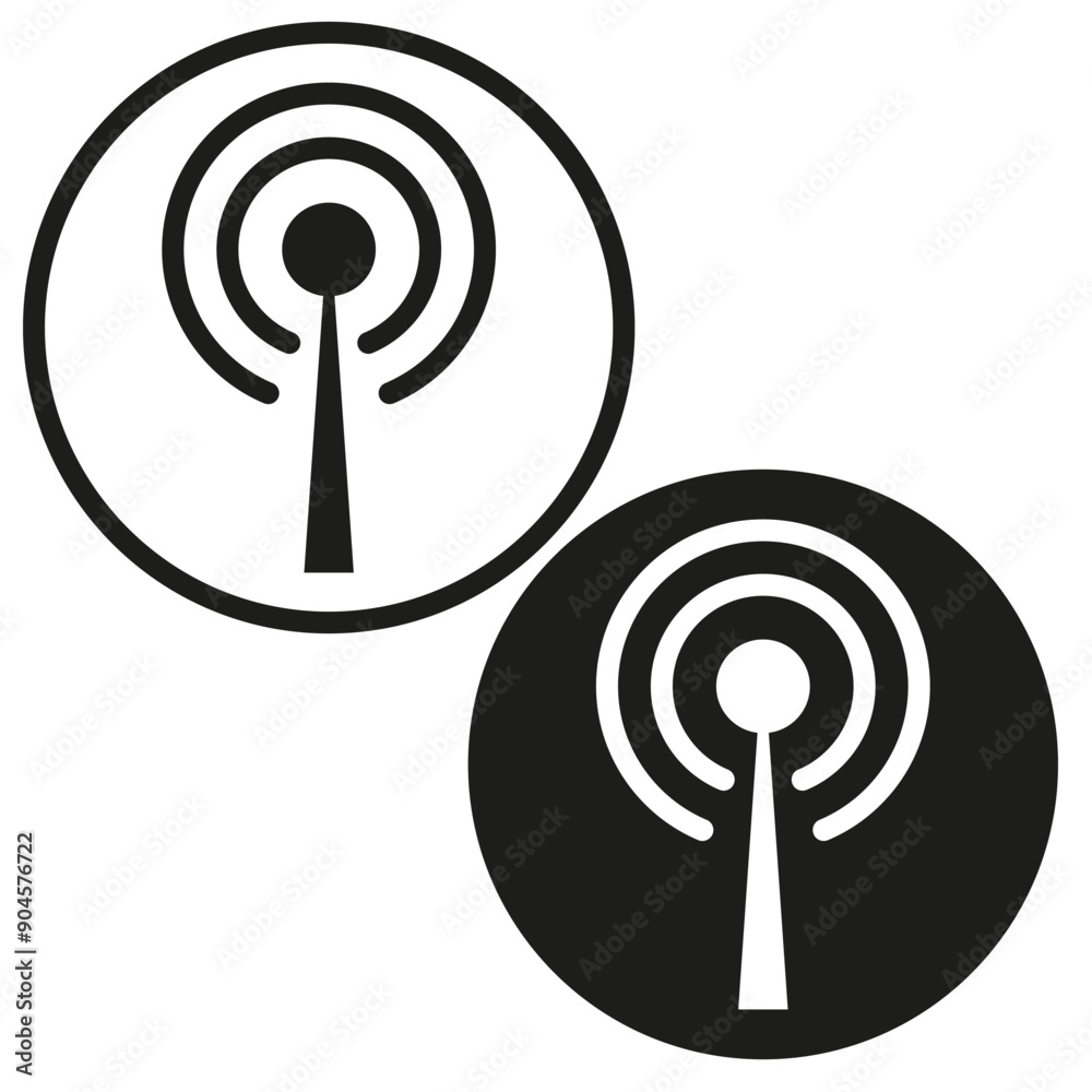 Black and white Wi Fi icons. Wireless signal symbols. Minimalist vector design. Black and white Wi Fi icons. Wireless signal symbols. Minimalist vector design.
