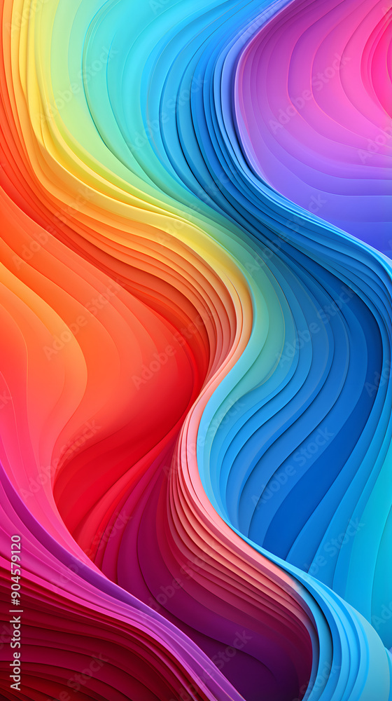 Digital rainbow flowing geometric abstract graphic poster background Digital rainbow flowing geometric abstract graphic poster background