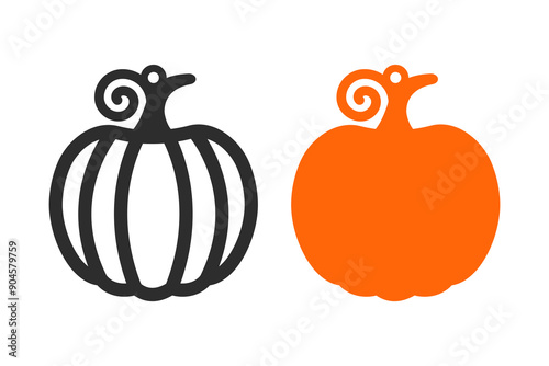 Two layered design with pumpkin for earrings, pendant or keychain. Jewelry silhouette laser cut template. Cnc cutting with metal, wood or leather. Vector stencil