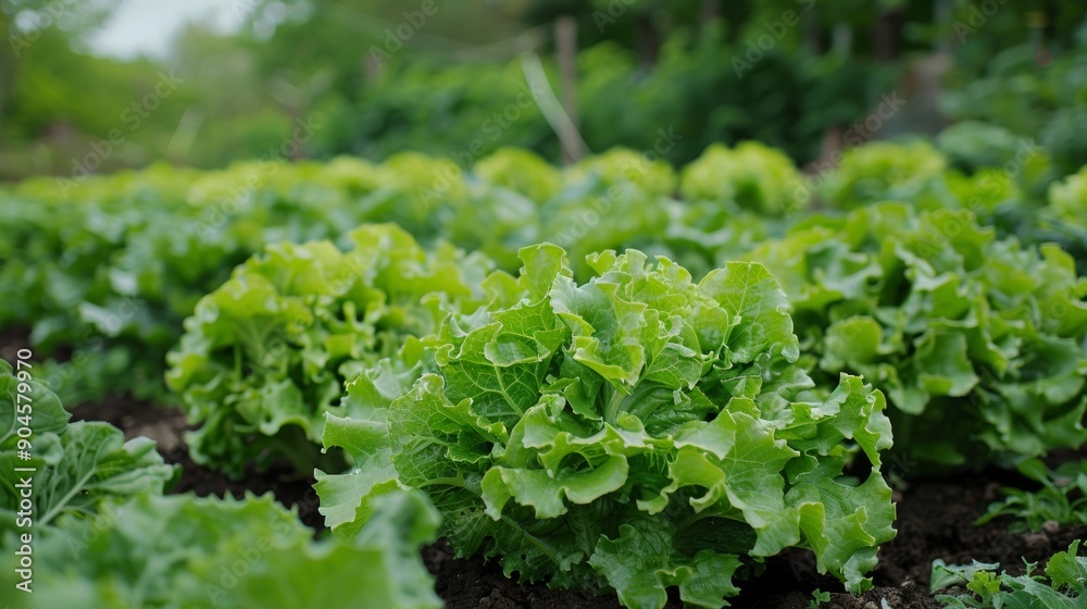 A lush hydroponic vegetable plot with vibrant green lettuce plants growing in rows, thriving under controlled conditions A lush hydroponic vegetable plot with vibrant green lettuce plants growing in rows, thriving under controlled conditions