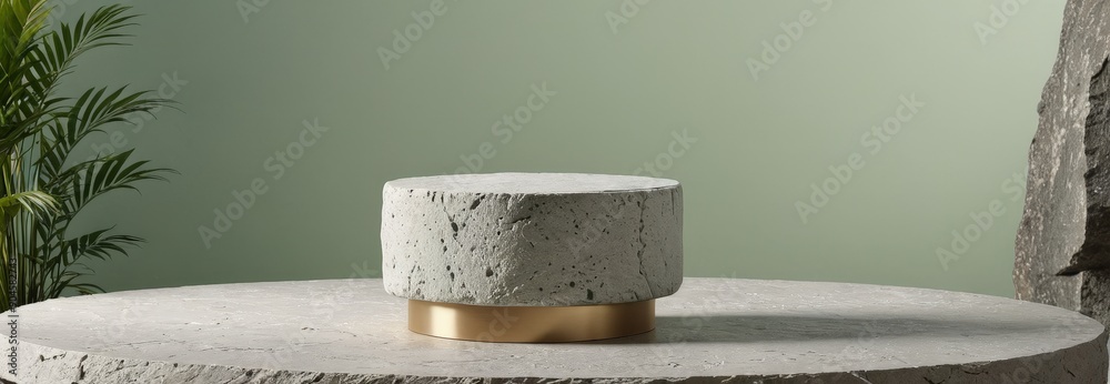Stone Podium with Gold Trim. Stone Podium with Gold Trim.