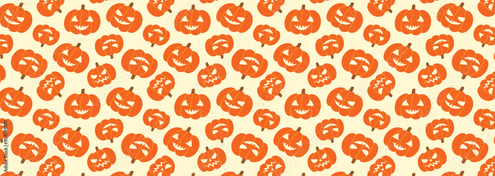 Halloween concept of seamless pattern with pumpkins. Vector illustration. Halloween concept of seamless pattern with pumpkins. Vector illustration.