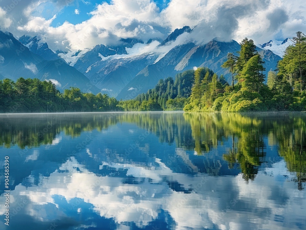 Serene Mountain Lake Reflection Serene Mountain Lake Reflection