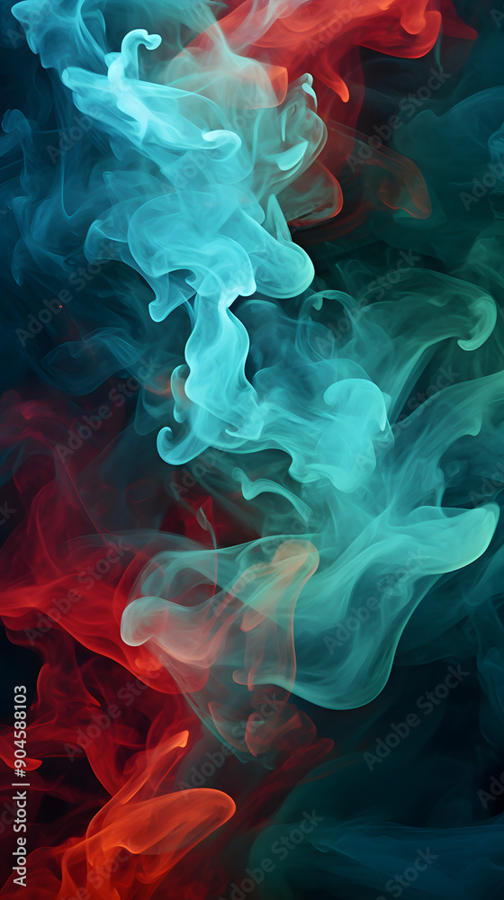 Obraz premium Digital powder color smoke abstract graphic poster background