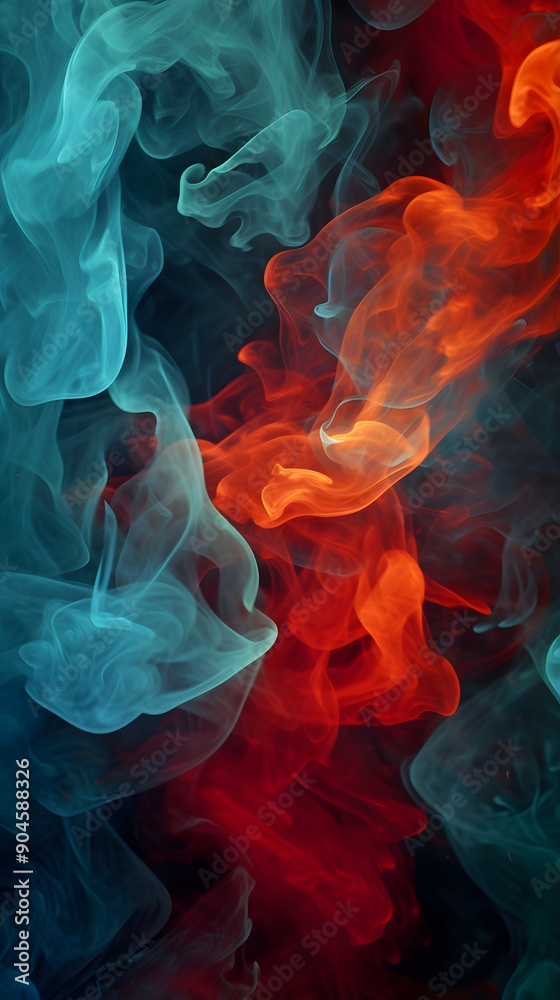 Obraz premium Digital powder color smoke abstract graphic poster background