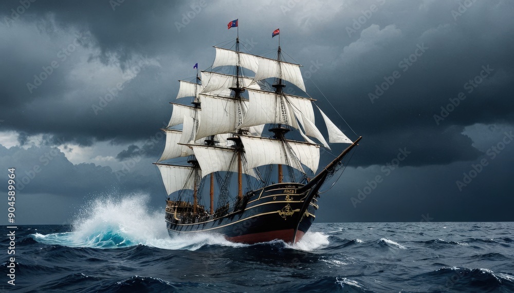 Obraz premium Sailing Through the Storm.