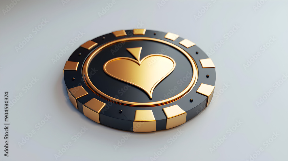 Poker Chip Luxury Gold Black 3D White Hologram Poker Chip Luxury Gold Black 3D White Hologram