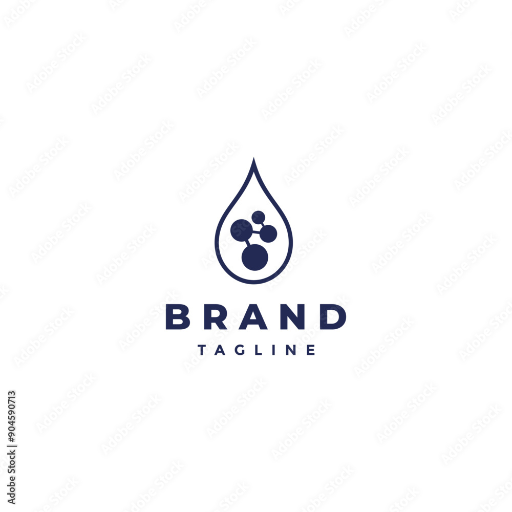 Molecular Groups In Water Drops Logo Design. Water Drops With Particles Inside Logo Design. Molecular Groups In Water Drops Logo Design. Water Drops With Particles Inside Logo Design.