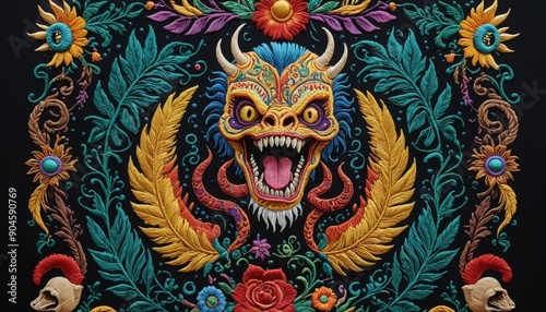 Colorful Monster Floral Design.