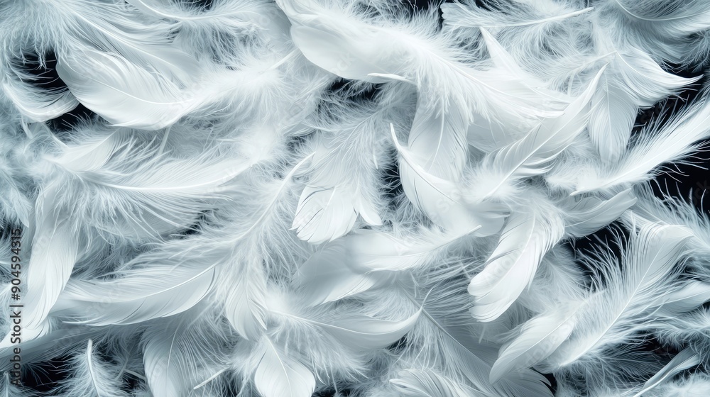 Fototapeta premium Ethereal Feather Details - Delicate Texture Background with Soft and Intricate Patterns for Design Inspiration, Generative Ai