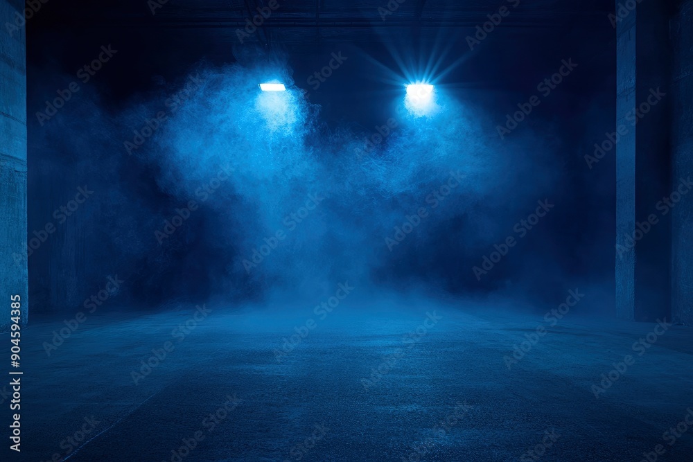 A dark empty street, dark blue background, an empty dark scene, neon light, spotlights The asphalt floor and studio room with smoke float up the interior , ai A dark empty street, dark blue background, an empty dark scene, neon light, spotlights The asphalt floor and studio room with smoke float up the interior , ai