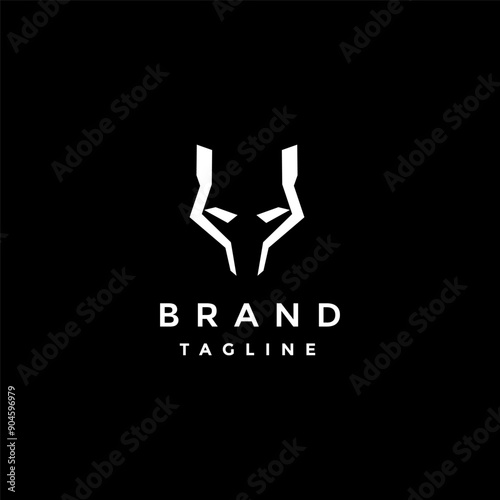 Wolf Head Lines Silhouette Logo Design. Panther Face Outline In Darkness Logo Design.
