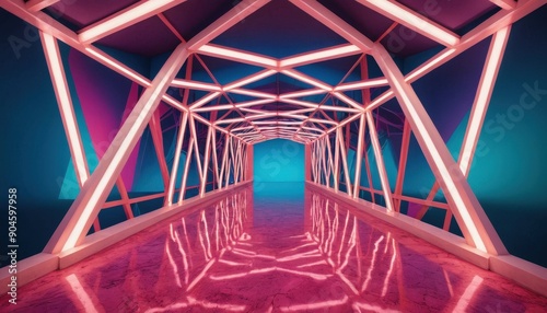 Futuristic Neon Tunnel.