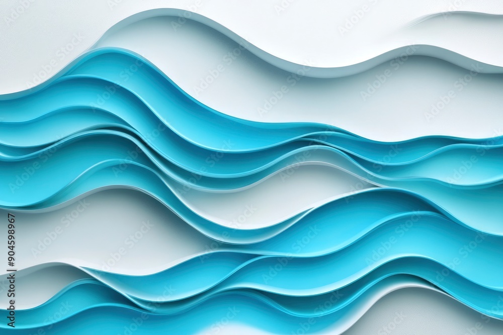 Elegant blue wave pattern on a simple white surface. Premium wave background for banners, posters or wallpaper , ai Elegant blue wave pattern on a simple white surface. Premium wave background for banners, posters or wallpaper , ai