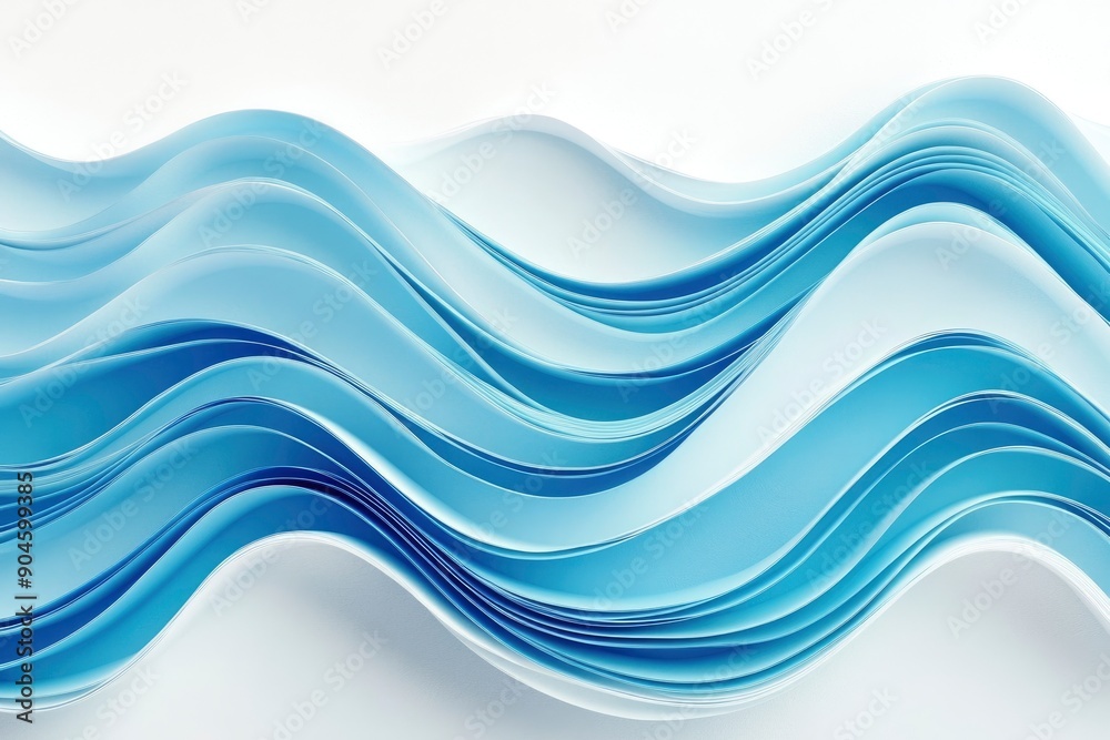 Elegant blue wave pattern on a simple white surface. Premium wave background for banners, posters or wallpaper , ai Elegant blue wave pattern on a simple white surface. Premium wave background for banners, posters or wallpaper , ai