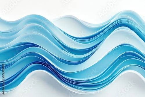 Wallpaper Mural Elegant blue wave pattern on a simple white surface. Premium wave background for banners, posters or wallpaper , ai Torontodigital.ca