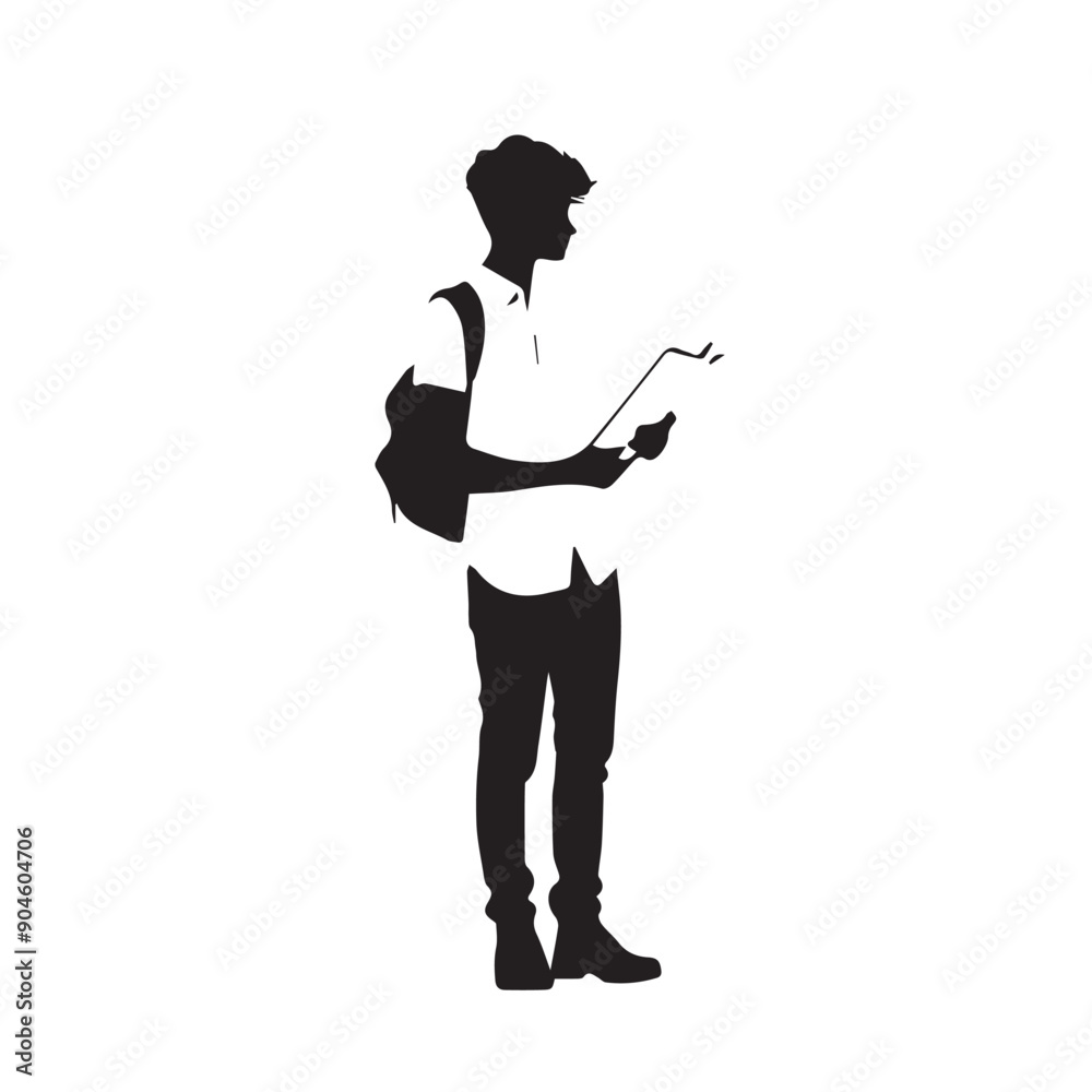 Students silhouette vector with white Background Students silhouette vector with white Background