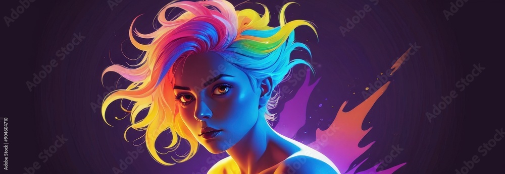 Obraz premium Colorful Woman Portrait.