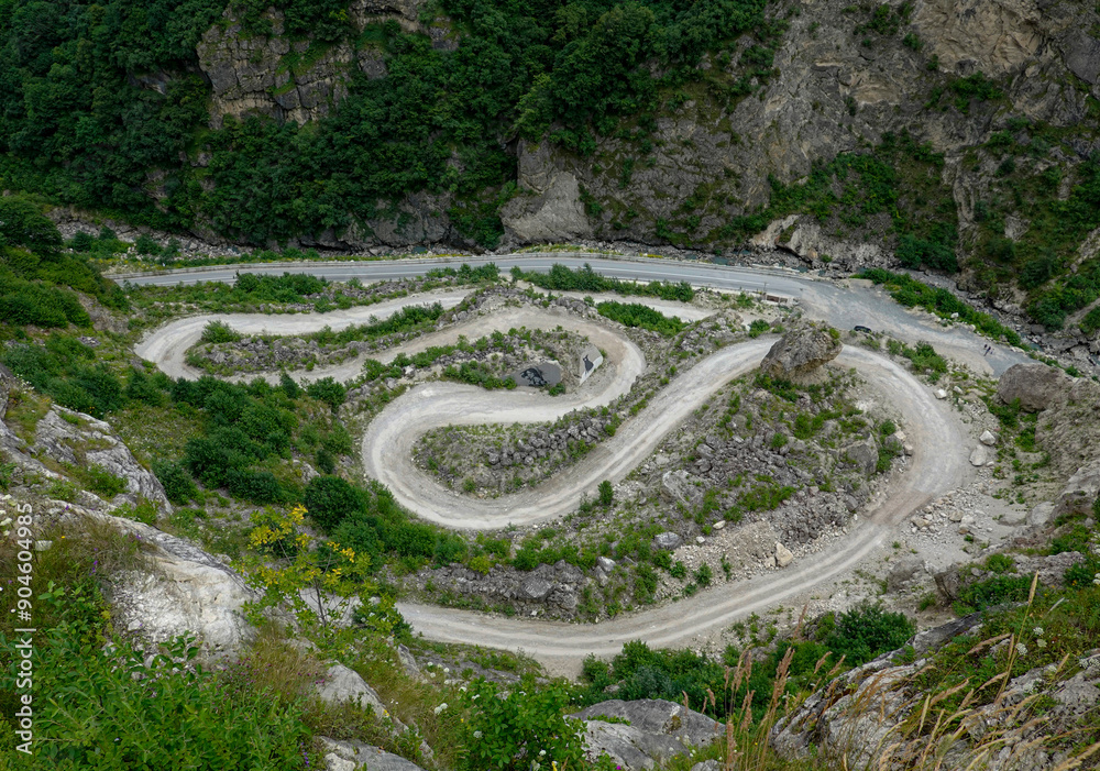 Serpentine road in \ossetia