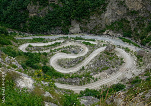 Obraz na płótnie Serpentine road in \ossetia w salonie