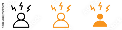 Expressive Angry Person Icon for Emotional and Psychological Illustrations in Mental Health Content