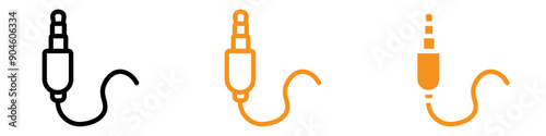 Cuadro en lienzo Essential AUX Cable Icon for Audio Equipment and Connectivity Illustrations in T