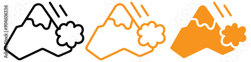 Avalanche Safety Icon Set Essential Avalanche Rescue Symbols for Winter Sports