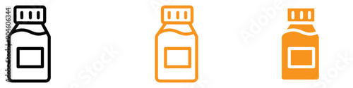 Cough Syrup Icon Set Medicine and Treatment Illustrations for Healthcare Projects